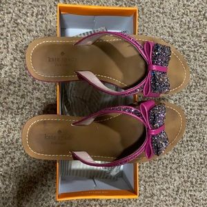 Kate spade pink glitter flip flops
